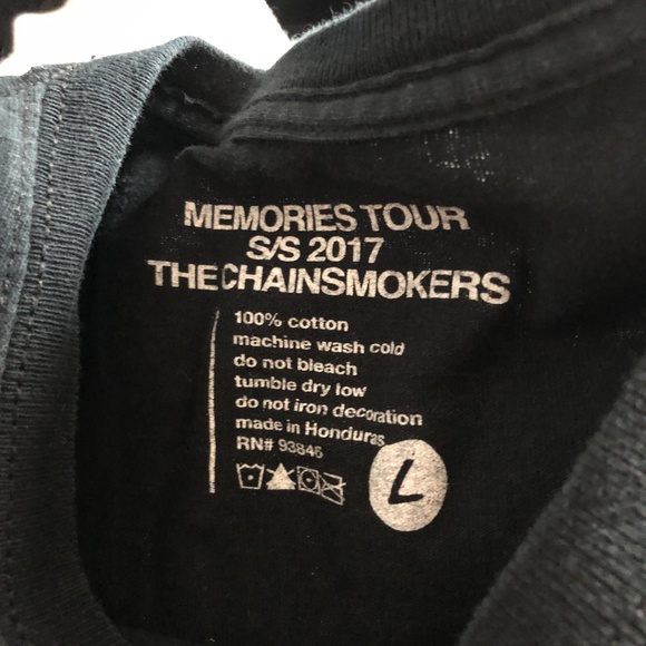 The Chainsmokers Memories Tour 2017 Long Sleeve T Shirt Black Large EDM Dance - Picture 4 of 4